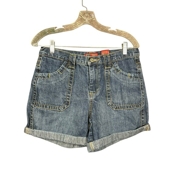 Faded Glory Y2K Vintage Women's High Rise Denim Shorts Size 8 2005 Scoop Pockets - Picture 1 of 9